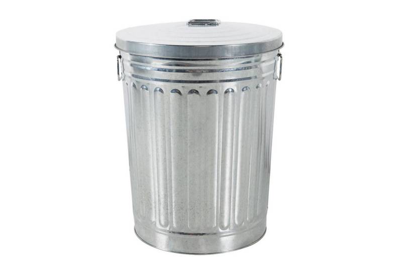 HAC24 Mülleimer Zink Abfalleimer Silber Garten Tonne Mülltonne Zinktonne Abfalltonne, mit Deckel 58 Liter und Tragegriffe von HAC24