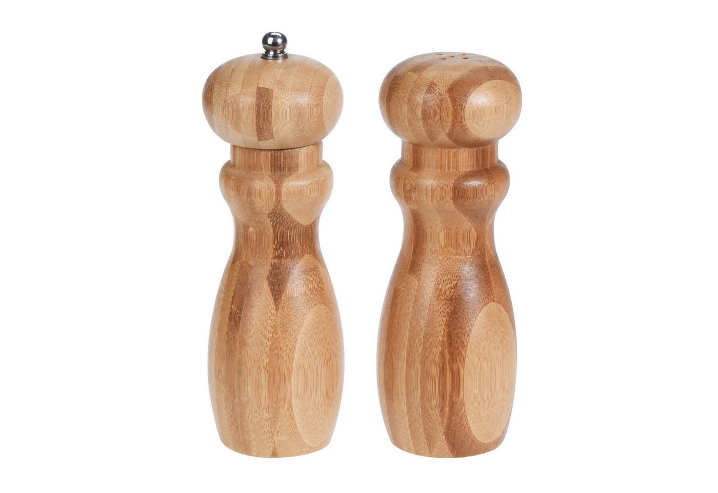 HAC24 Salz- / Pfefferstreuer Gewürzmühle Keramikmahlwerk Salzmühle Pfeffermühle, (Set, 2-tlg), aus Holz, Ø 5 cm x 16 cm von HAC24