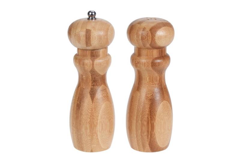 HAC24 Salz- / Pfefferstreuer Gewürzmühle Keramikmahlwerk Salzmühle Pfeffermühle, (Set, 2-tlg), aus Holz, Ø 5 cm x 16 cm von HAC24