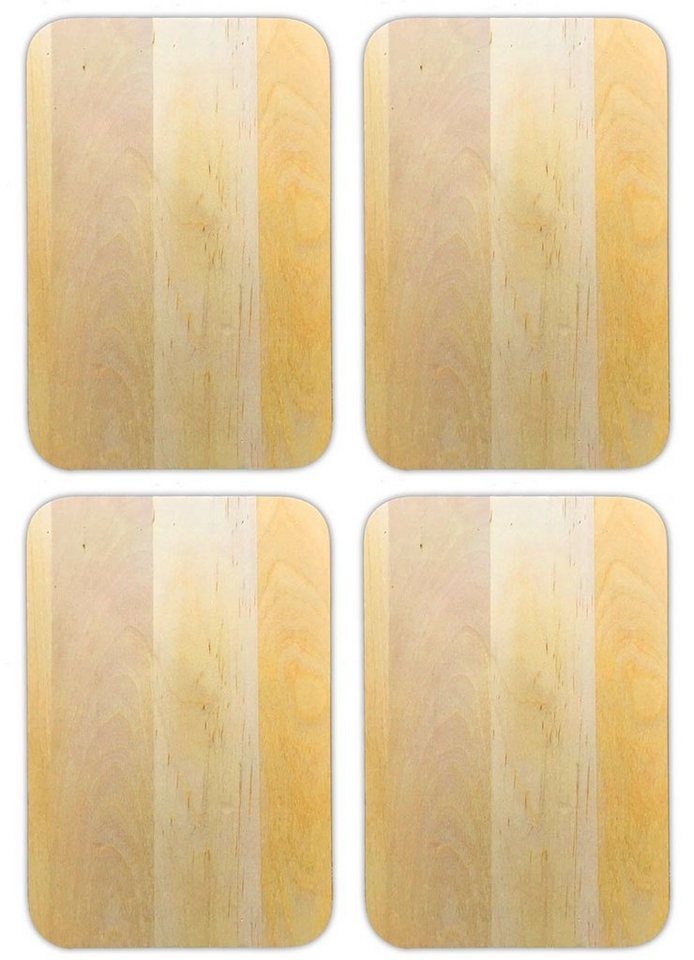 HAC24 Schneidebrett Servierbrett Küchenbrett Holz Schneide Brett Brettchen, Naturholz, (4-St), Beidseitig Verwendbar 22 x 15 x 1 cm von HAC24