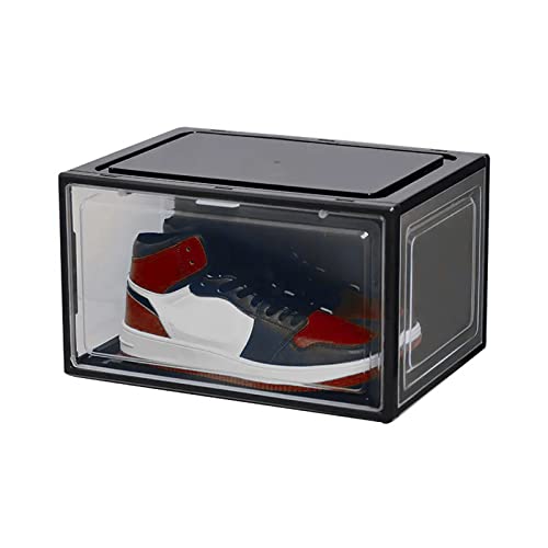HAC24 Schuhbox Stapelbar Schuhorganizer bis Gr.47 Aufbewahrungsbox Schuhe Kunststoffbox Schuhkasten Schuhkarton (12er Set, Schwarz) von HAC24