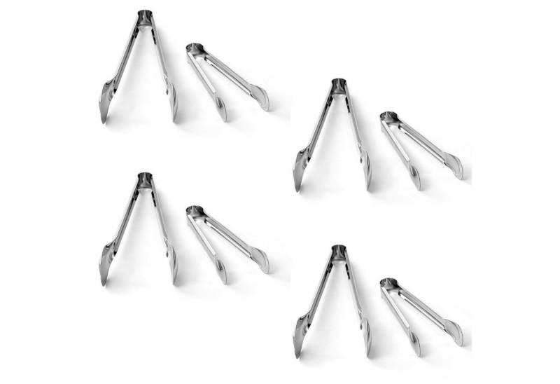 HAC24 Servierzange 8er Set Servierbesteck Salatbesteck Küchenzange Salatzange, Edelstahl, 29 cm & 18 cm von HAC24
