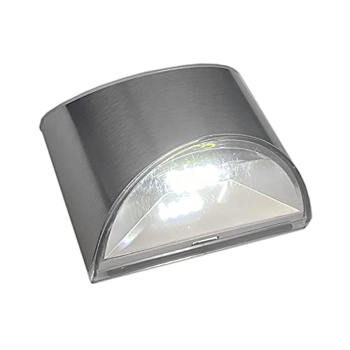 HAC24 Solar LED Wandleuchte für Außen Wandlaterne Edelstahl Solarlampe Außenbeleuchtung Solarleuchte Wandlampe Kaltweiß Wandbeleuchtung von HAC24