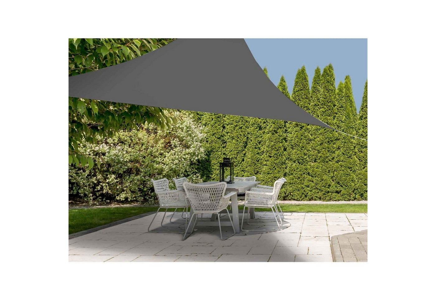 HAC24 Sonnensegel Sonnenschutz Wasserabweisend Dunkelgrau Polyester Schattensegel UV Schutz für Garten Balkon und Terrasse, (1-tlg), 3x3x3m, Dreieck von HAC24