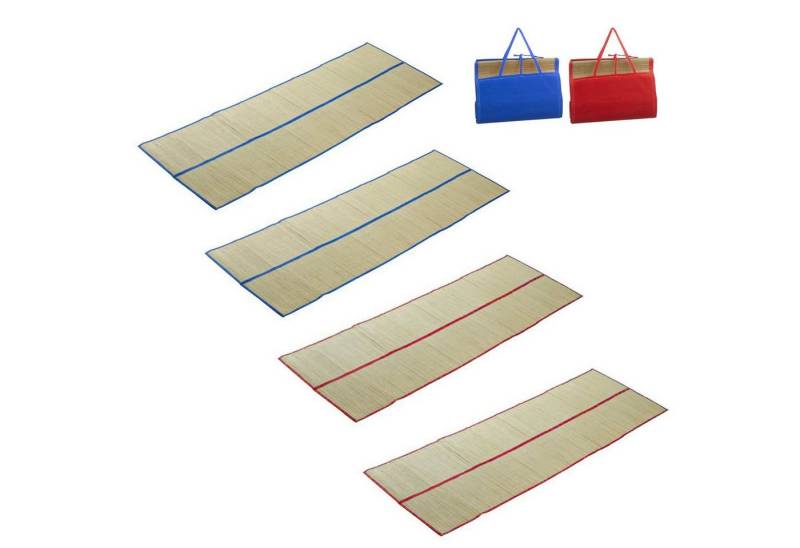 HAC24 Strandtuch Strohmatte Strandmatte Liegematte Bastmatte Faltbar Rollmatte, (4-St), mit Tragegriffen, 180 x 60 cm von HAC24