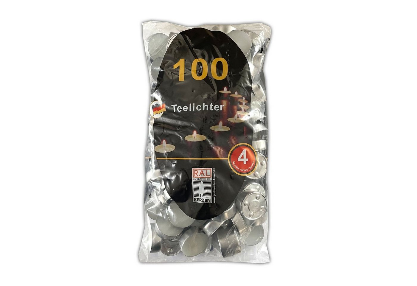 HAC24 Teelicht Teelichter weiß Kerze Windlicht Teelicht Paraffin (100-tlg), 4 Stunden Brenndauer, ohne Duft von HAC24