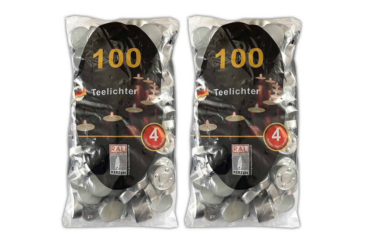 HAC24 Teelicht Teelichter weiß Kerze Windlicht Teelicht Paraffin (200-tlg), 4 Stunden Brenndauer, ohne Duft von HAC24