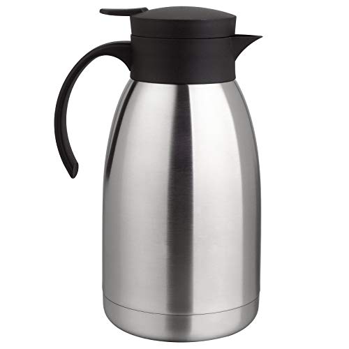 HAC24 Thermoskanne Kaffeekanne Edelstahl 2 Liter Isolierkanne Teekanne Thermo Kaffee Tee Kanne Einhandautomatik von HAC24