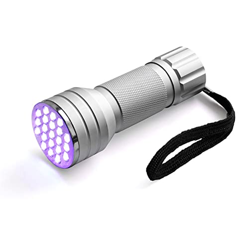 HAC24 UV Taschenlampe 21 LEDs Schwarzlicht Handlampe Haustiere Flecken Urin Detektor Lampe Geldscheinprüfer von HAC24