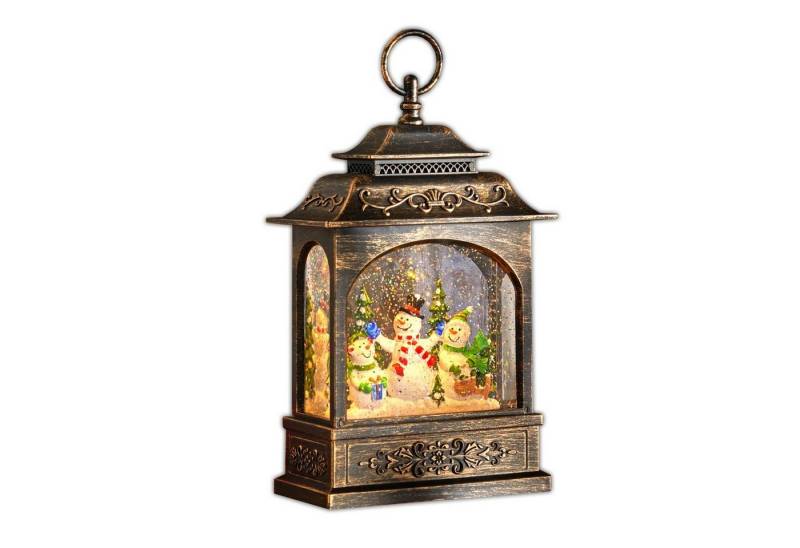 HAC24 Weihnachtsfigur LED Aquarium-Laterne Schneemänner Weihnachtslaterne Weihnachtsdeko (1 St), mit Glitzereffekt und LED Beleuchtung von HAC24