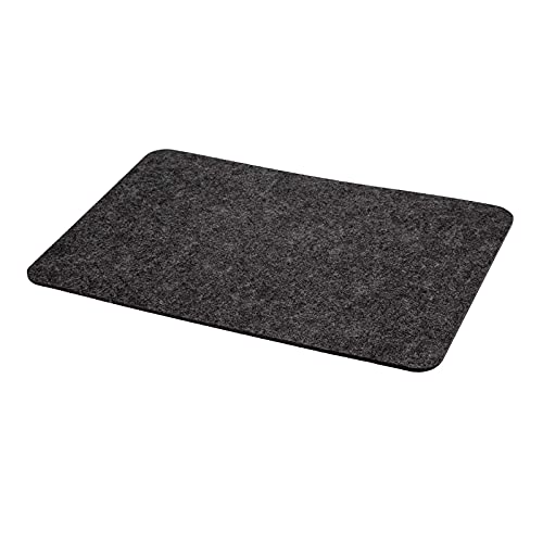 Platzmatte Filz 44 x 30 cm Premium Qualität Tischsets Untersetzer Rechteckig Tischmatten Platzsets Filzuntersetzer (Dunkelgrau) von HAC24
