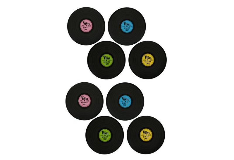HAC24 Platzset Tischset Vinyl Schallplatte Platzmatte Rund Tisch Untersetzer, (Set, 8-St), Ø 39 cm von HAC24