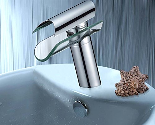 Stilvolle Glas Wasserfall Armatur Wasserhahn Mit Design Einhebelmischer Mischbatterie von HAC24