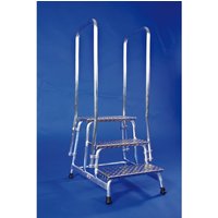 HACA Montagetritt aus Aluminium, Standhöhe 1 m, Handlauf beidseitig von HACA