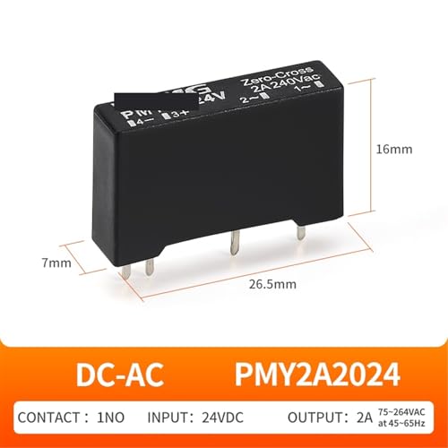1 STÜCK Mini-PCB-Halbleiterrelais Pin-Typ PMY2D6124 DC 24 V bis AC 220 V, Hochleistungs-SSR, langlebig, zuverlässig, for industrielle Steuerung und Aut(PMY2A2024) von HACBOPDC