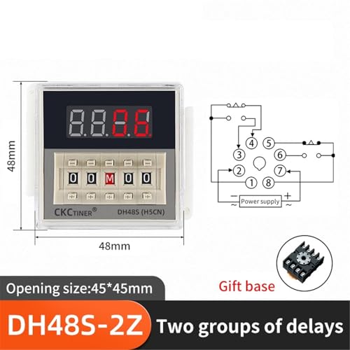 1 STÜCKE Digital LED Programmierbare Verzögerungsrelais Timer DH48S-S DH48S-1Z DH48S-2Z ACDC12V AC220V ACDC24-240V 0,1 S-99 H 0,01 S-99H99M Mit Sockelsockel(ACDC12V,DH48S-2Z) von HACBOPDC