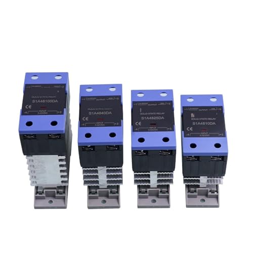 1 STÜCKE Din-schiene Solid State Relais mit Heizkörper S1A48 10DA 25DA 60DA 80DA 100DA 120DA DC Control AC Einphasig(S1A4880DA) von HACBOPDC