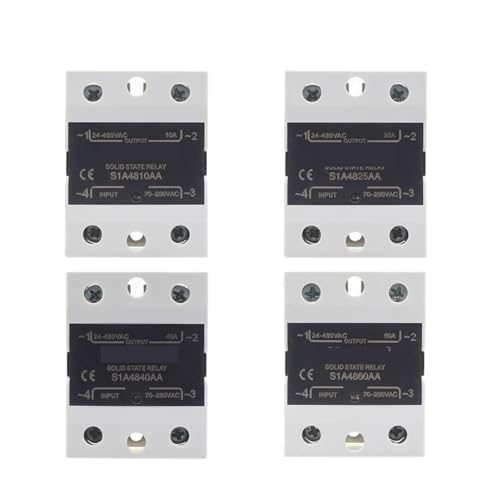 1 STÜCKE Einphasiges Halbleiterrelais SSR AC-AC 10A/25A/40A/60A 70-280VAC Eingang zu 24-480VAC Ausgang(S1A4860AA) von HACBOPDC