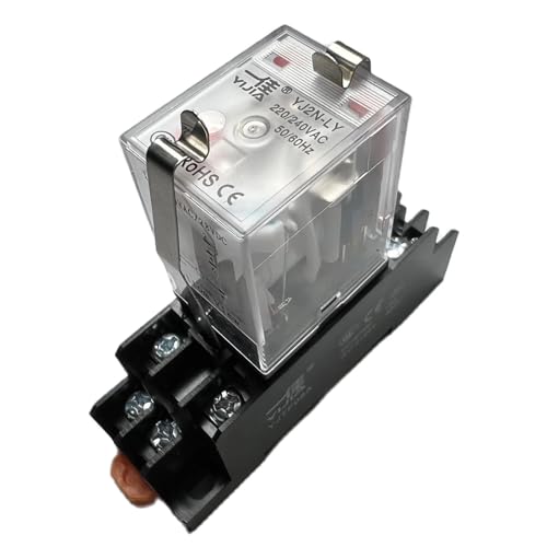 1 STÜCKE High Power AC 220 V DC 12 V 24 V 10A Spule Kleine Zwischenrelais 2 Gruppen von 8 Pins mit Lichtern(Relay with Socket,DC 6V) von HACBOPDC