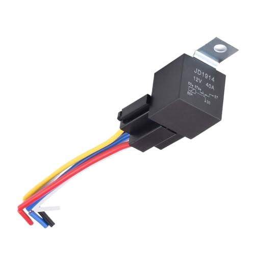 1 STÜCKE JD1912 Wasserdichtes Autorelais 12 V 24 V 5 Pin 40A Autorelais mit schwarz-rotem Kupferanschluss Autorelaissockel SPDT Kabelbaumkabel(12V 5PIN) von HACBOPDC