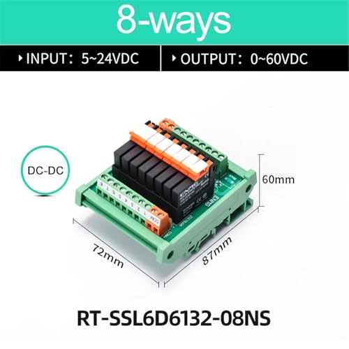 1 STÜCKE PLC-Schnittstelle Halbleiterrelaismodul RT-SSL DC-Steuerung 8/16 Kanäle MIL-Anschluss 24 V, zuverlässiges Schalten for industrielle Autos(RT-SSL6D6132-08NS) von HACBOPDC