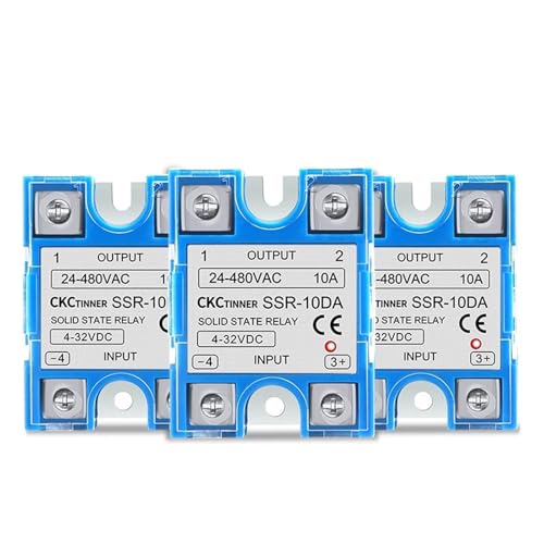 1 STÜCKE SSR Serie 3-32VDC Eingang 24-480VAC Ausgang DC zu AC DC zu DC AC zu AC Einphasiges Halbleiterrelais Blaues Gehäuse(DC to DC,60A) von HACBOPDC