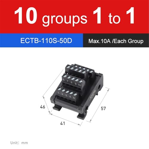 1 STÜCKE Schraubklemme Sparen Sie Verdrahtung Split Terminal Block ECTB 10A Power Splitter Terminal Block Eins zu Eins Eins Eins zu Eins 10~64(1 to 1 10 groups) von HACBOPDC