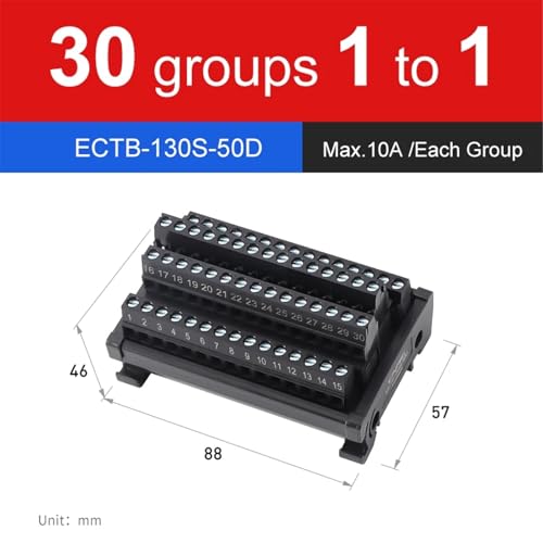 1 STÜCKE Schraubklemme Sparen Sie Verdrahtung Split Terminal Block ECTB 10A Power Splitter Terminal Block Eins zu Eins Eins Eins zu Eins 10~64(1 to 1 30 groups) von HACBOPDC