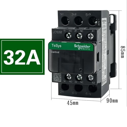 1 STÜCKE Schwarze version AC dreipoliges schütz 3P LC1D25 LC1D32 LC1D38 B7C F7C Q7C M7C 24 V 110 V 220 V 380 V 50/60Hz(LC1D32A,220V) von HACBOPDC