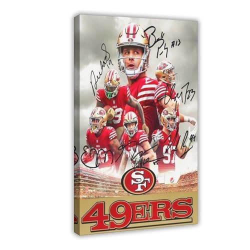 Brock Purdy Christian McCaffrey George Kittle Deebo Samuel Bosa San Francisco 49ers Signiertes Foto Autogramm Druck Poster Wandkunst Wohnkultur Leinwand Poster Schlafzimmer Dekor Landschaft Büro von HACERR