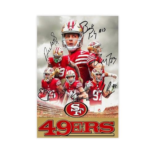 Brock Purdy Christian McCaffrey George Kittle Deebo Samuel Bosa San Francisco 49ers Signiertes Foto Autogramm Druck Poster Wandkunst Wohnkultur Leinwand Poster Schlafzimmer Dekor Landschaft Büro von HACERR