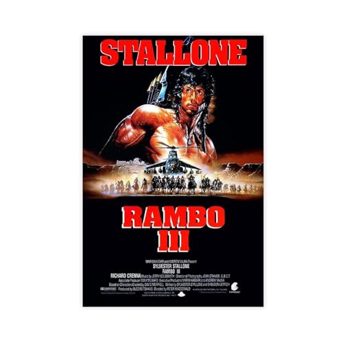 HACERR Rambo III (1988) Leinwand-Poster, Wandkunst, Dekordruck, Bild, Gemälde für Wohnzimmer, Schlafzimmer, Dekoration, 30 x 45 cm von HACERR