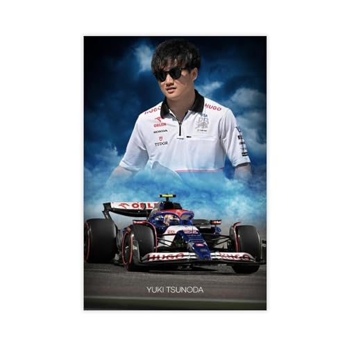 HACERR Yuki Tsunoda F1 2024 Leinwandposter Schlafzimmer Dekor Landschaft Büro Zimmer Dekor Geschenk 30 x 45 cm von HACERR