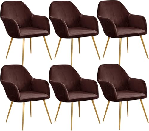 Esszimmerstuhlhussen aus Samt, gebogene Rückenlehne, Stretch-Akzent-Stuhlhussen, weich, mit elastischer Unterseite, waschbar, abnehmbar, für Esszimmerstühle, Braun, 6 Stück Esszimmerstuhlhussen aus Samt, gebogene Rückenlehne, Stretch-Akzent-Stuhlhussen, weich, mit elastischer Unterseite, waschbar, abnehmbar, für Esszimmerstühle, Braun, 6 Stück von HACLEN