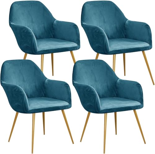 Esszimmerstuhlhussen aus Samt, gebogene Rückenlehne, Stretch-Akzent-Stuhlhussen, weich, mit elastischer Unterseite, waschbar, abnehmbar, für Esszimmerstühle, blau, 4 Stück Esszimmerstuhlhussen aus Samt, gebogene Rückenlehne, Stretch-Akzent-Stuhlhussen, weich, mit elastischer Unterseite, waschbar, abnehmbar, für Esszimmerstühle, blau, 4 Stück von HACLEN