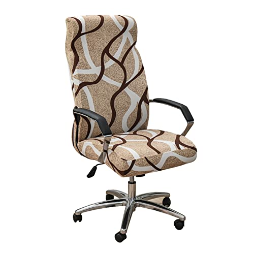 HACLEN Bezug Für Bürostuhlsitz Spandex Bürostuhl Bezug Waschbar Drehbar Universell Drehstuhl Bezug Für Computer-Armlehnen-Stuhl -3-Large von HACLEN
