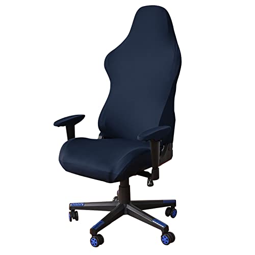 HACLEN Gaming Stuhl bezug mit Armlehnenbezug Gaming Stuhlhussen Stretch-Bezüge für Reclining Racing abnehmbar für Drehsessel Computerstuhl Sitzbezug -Navy blau von HACLEN