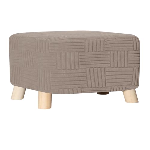 HACLEN Rechteckiger Ottomanen-Bezug, Stretch-Fußhocker-Schonbezug, abnehmbar, waschbar, Spandex, Klapphocker, Möbelschutz (Khaki, XL) von HACLEN