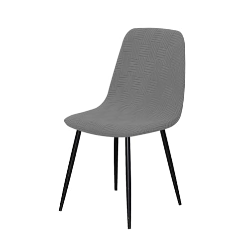 HACLEN Stuhlhussen aus Stretch-Schale, weich, für Esszimmerstühle, waschbar, ohne Armlehnen, mit elastischer Unterseite, für Haustiere, Wohnzimmer, Hellgrau, 2 Stück von HACLEN