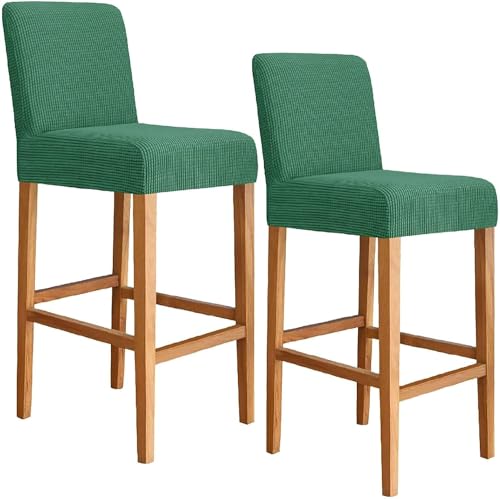 Stretch Barhocker Bezüge Set 6 4 2, abnehmbare Pub Hocker Bezüge, waschbar, wiederverwendbar, Barhocker Schutz Schonbezüge für die Küche (grün,2er-Set) von HACLEN