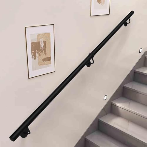 30–600 cm Handlauf mit Halterungen, rutschfeste Stützstange for Treppengeländer, an der Wand befestigter Haltegriffsatz for ältere Menschen und Kinder im Loft-Stil(17ft/510cm) von HACSYP