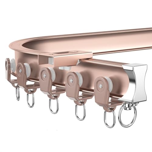 Deckenvorhangschienen-Set | Vorhänge-Raumteiler | Wandmontierte Vorhangschiene for Privatsphäre | Wohnzimmerschiene | Dusch-Deckenschienensystem(Pink Ceiling,12m/39.4ft) von HACSYP