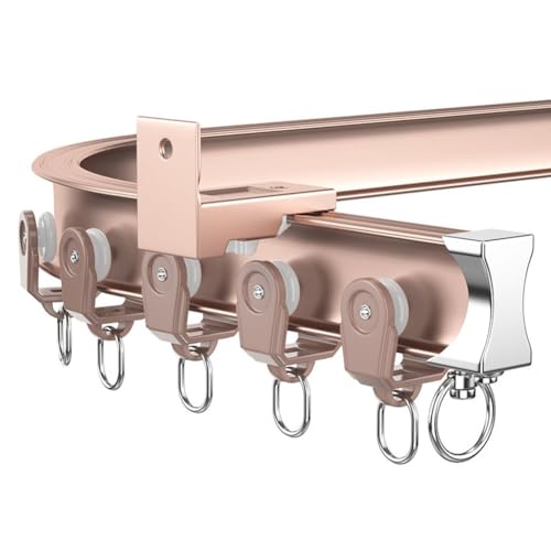 Deckenvorhangschienen-Set | Vorhänge-Raumteiler | Wandmontierte Vorhangschiene for Privatsphäre | Wohnzimmerschiene | Dusch-Deckenschienensystem(Pink Wall,1.2m/4ft) von HACSYP