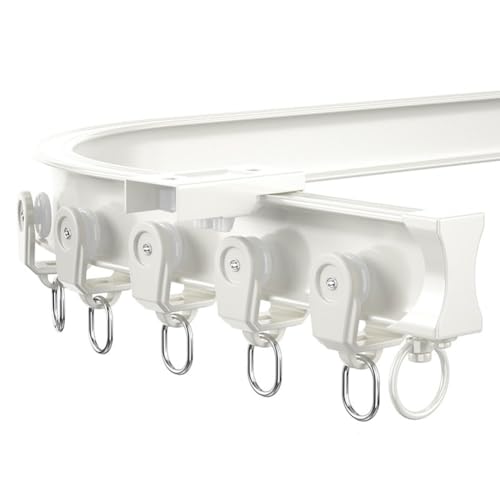 Deckenvorhangschienen-Set | Vorhänge-Raumteiler | Wandmontierte Vorhangschiene for Privatsphäre | Wohnzimmerschiene | Dusch-Deckenschienensystem(White Ceiling,7m/23ft) von HACSYP