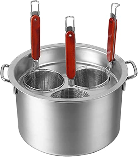 Gemüse- und Nudelkocher-Set, Topf und Edelstahleinsätze, Siebkörbe, Nudeltopf mit Siebkörben for Kochen mehrerer Portionen auf einmal(3Holes) von HACSYP