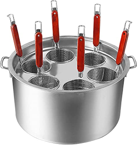 Gemüse- und Nudelkocher-Set, Topf und Edelstahleinsätze, Siebkörbe, Nudeltopf mit Siebkörben for Kochen mehrerer Portionen auf einmal(6Holes) von HACSYP