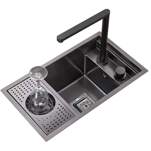 Küchenspüle, Edelstahl-Einzelbeckenspüle, Rechteckige Spüle mit Starker Glasbrause, Kleine Spüle for Bar, Café, Bartheke Küchenspüle, Edelstahl-Einzelbeckenspüle, Rechteckige Spüle mit Starker Glasbrause, Kleine Spüle for Bar, Café, Bartheke von HACSYP