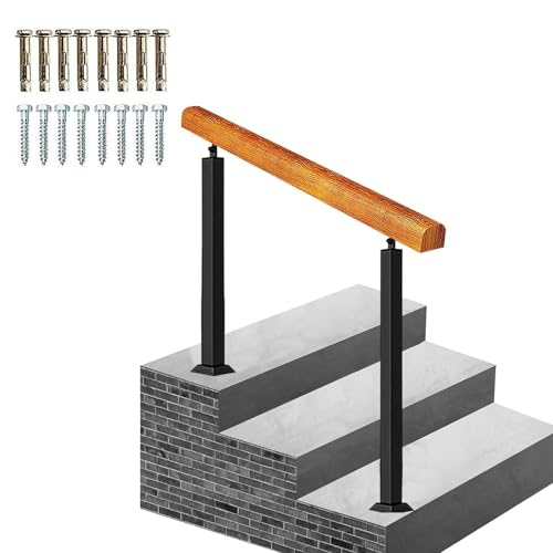 Massivholzhandlauf for Außentreppen, Sicherheitsgeländer for Innen- und Außenhandläufe for Gartentreppen, Stützstange for ältere Kinder(Height 95cm,80cm/32inch) von HACSYP