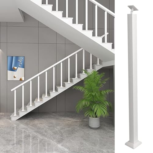 Treppengeländerpfosten, verstellbarer Balusterpfosten aus Metall for den Innen- und Außenbereich, Treppenbaluster mit Schraubensatz for Deck, Balkon und Veranda(85cm/33.5in) von HACSYP