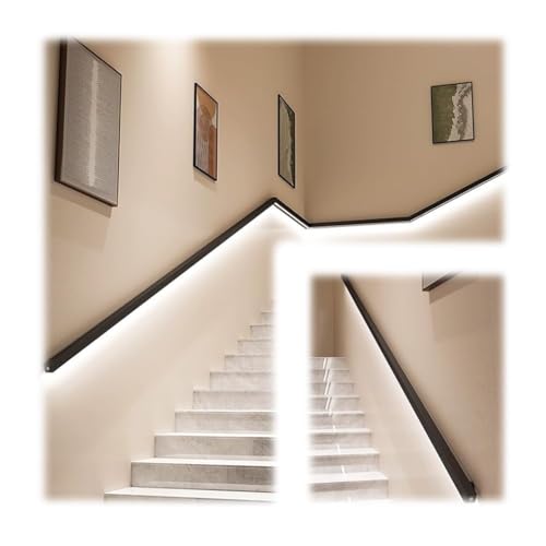 Treppenhandlauf, LED-Treppenhandläufe, Haltegriff for die Gangwand einer Villa im Innenbereich, beleuchteter Handlauf mit Körpersensor, lange Wandleuchten aus Edelstahl(1ft/30cm) von HACSYP